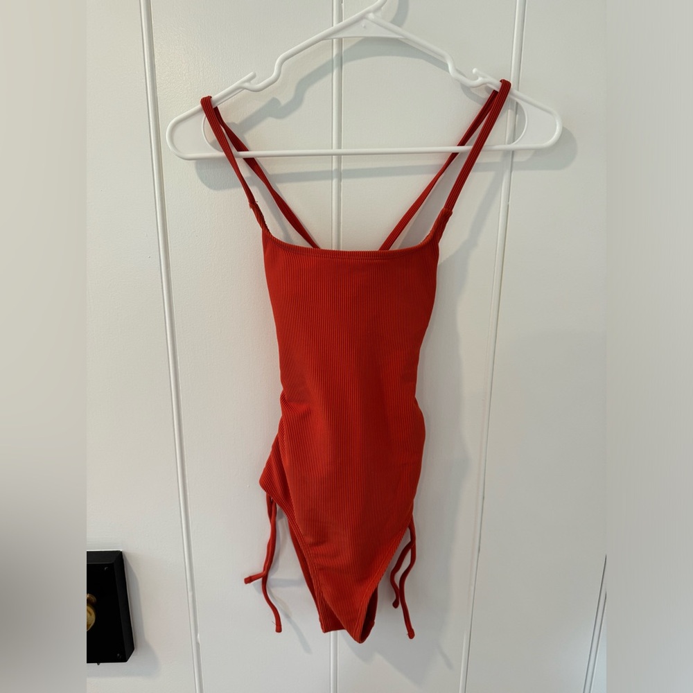 NEVER WORN Target Red Ribbed One Piece Bathing Suit